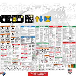 Fits Genie S-65 TRAX Decal Kit Boom Lift Stickers