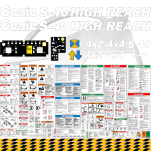 Fits Genie S-40 HIGH REACH Decal Kit Boom Lift Stickers