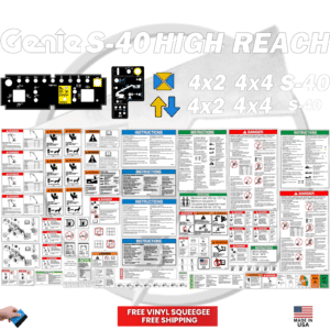 Fits Genie S-40 High Reach Decal Kit Boom Lift Stickers