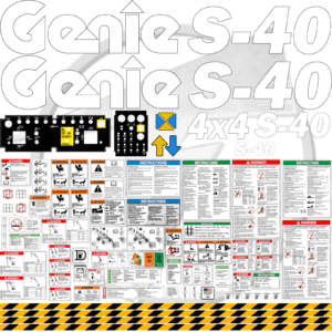Fits Genie S-40 Decal Kit Boom Lift Stickers