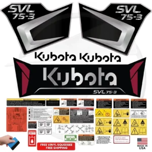 Fits Kubota SVL75-3 Decal Kit Skid Steer Stickers