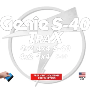 Fits Genie S-40 TRAX Main Decals Boom Lift Stickers