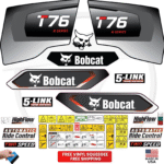 Fits Bobcat T76 Decal Kit Skid Steer Stickers - Silver Edition