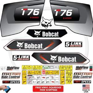 Fits Bobcat T76 Decal Kit Skid Steer Stickers – Silver Edition