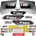 Fits Bobcat T86 Decal Kit Skid Steer Stickers - Silver Edition
