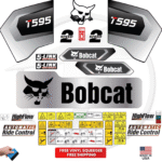 Fits Bobcat T595 Decal Kit Skid Steer Stickers - Silver Edition