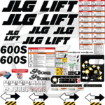 Fits JLG 600S Decal Kit Boom Lift Stickers