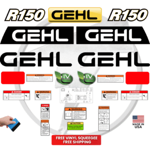 Fits GEHL RT150 Decal Kit Skid Steer Stickers