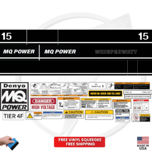 Fits Multiquip 15 Decal Kit Generator Stickers – MQ POWER