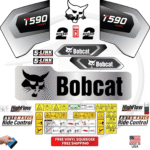 Fits Bobcat T590 Decal Kit Skid Steer Stickers - Silver Edition