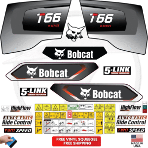 Fits Bobcat T66 Decal Kit Skid Steer Stickers – Silver Edition