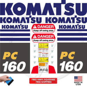 Fits Komatsu PC160 Decal Kit Excavator Stickers