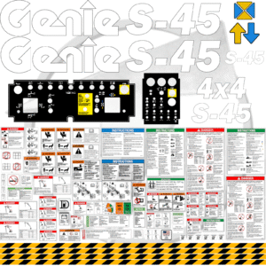 Fits Genie S-45 Decal Kit Boom Lift Stickers