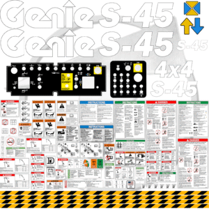 Fits Genie S-45 Decal Kit Boom Lift Stickers
