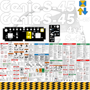 Fits Genie S-45 Decal Kit Boom Lift Stickers