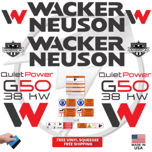 Fits Wacker Neuson G50 38KW Decal Kit Genetor Stickers – Quiet Power