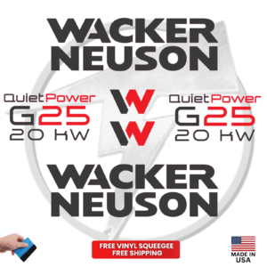Fits Wacker Neuson G25 20KW Decal Kit Genetor Stickers – Quiet Power