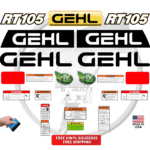 Fits GEHL RT105 Decal Kit Skid Steer Stickers