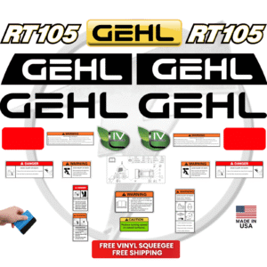 Fits GEHL RT105 Decal Kit Skid Steer Stickers