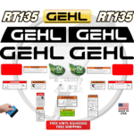 Fits GEHL RT135 Decal Kit Skid Steer Stickers