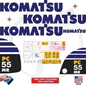 Fits Komatsu PC55MR Decal Kit Mini Excavator Stickers