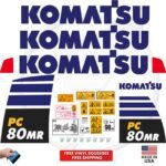 Fits Komatsu PC80MR Decal Kit Mini Excavator Stickers