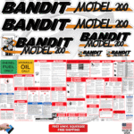 Fits Brush Bandit Wood Chipper Model 200 Decal Kit - Bandit 200 Stickers