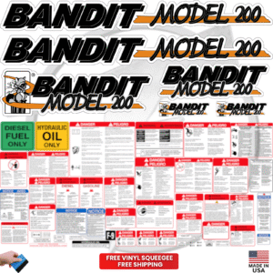 Fits Brush Bandit Wood Chipper Model 200 Decal Kit – Bandit 200 Stickers