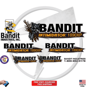 Fits Brush Bandit Wood Chipper Model 1890 XP Decal Kit - Bandit 1890 XP Stickers