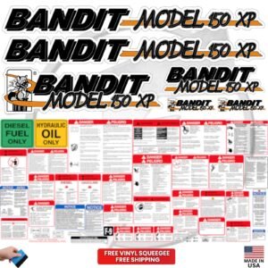 Fits Brush Bandit Wood Chipper Model 150 XP Decal Kit - Bandit 150 XP Stickers