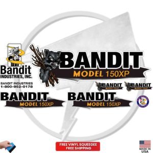 Fits Brush Bandit Wood Chipper Model 150 XP Decal Kit – Bandit 150 XP Stickers