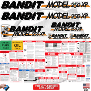 Fits Brush Bandit Wood Chipper Model 250 XP Decal Kit – Bandit 250 XP Stickers