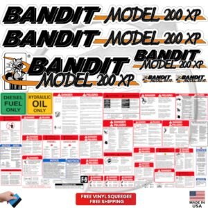 Fits Brush Bandit Wood Chipper Model 200 XP Decal Kit – Bandit 200 XP Stickers