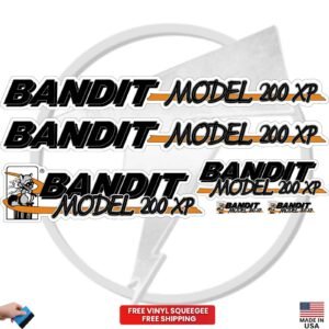 Fits Brush Bandit Wood Chipper Model 200 XP Decal Kit – Bandit 200 XP Stickers