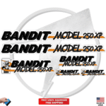Fits Brush Bandit Wood Chipper Model 250 XP Decal Kit - Bandit 250 XP Stickers
