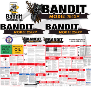 Fits Brush Bandit Wood Chipper Model 254 XP Decal Kit - Bandit 254 XP Stickers