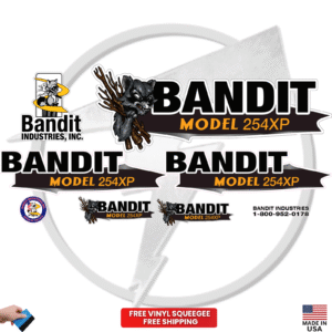 Fits Brush Bandit Wood Chipper Model 254 XP Decal Kit – Bandit 254 XP Stickers