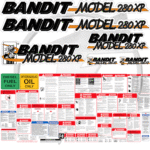 Fits Brush Bandit Wood Chipper Model 280 XP Decal Kit - Bandit 280 XP Stickers