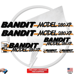 Fits Brush Bandit Wood Chipper Model 280 XP Decal Kit – Bandit 280 XP Stickers