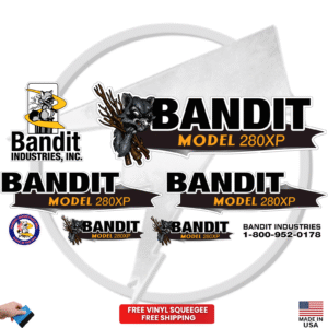 Fits Brush Bandit Wood Chipper Model 280 XP Decal Kit - Bandit 280 XP Stickers