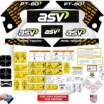 Fits ASV PT-80 Decal Kit Skid Steer Stickers