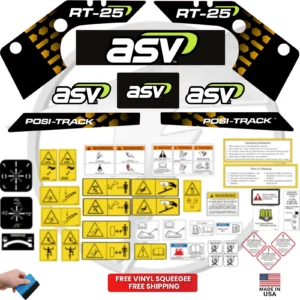 Fits ASV RT-25 Decal Kit Skid Steer Stickers