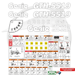 Fits Genie GTH-5519 Decal Kit Telehandler Stickers
