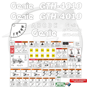 Fits Genie GTH-4010 Decal Kit Telehandler Stickers