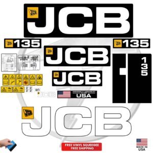 Fits JCB 135 Decal Kit Skid Steer Stickers