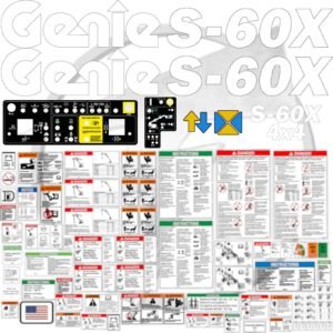 Fits Genie S-60X Decal Kit Boom Lift Stickers
