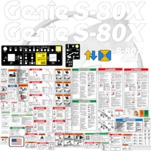 Fits Genie S-80X Decal Kit Boom Lift StickerS